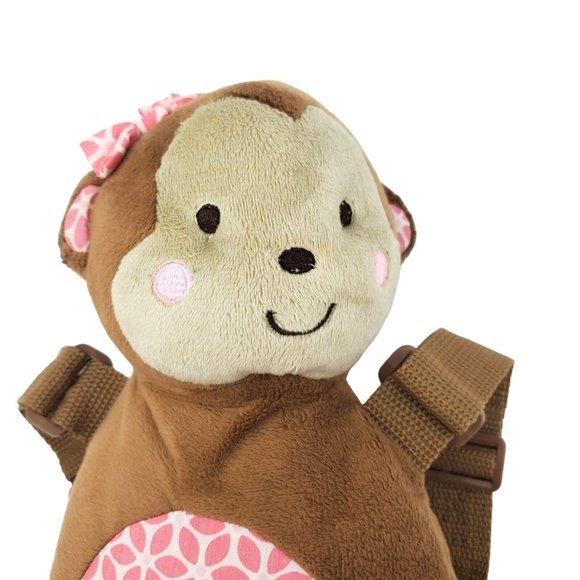 Child Of Mine By Carters Pink Brown Monkey Safety Backpack Harness Kid Travel - Picture 3 of 6
